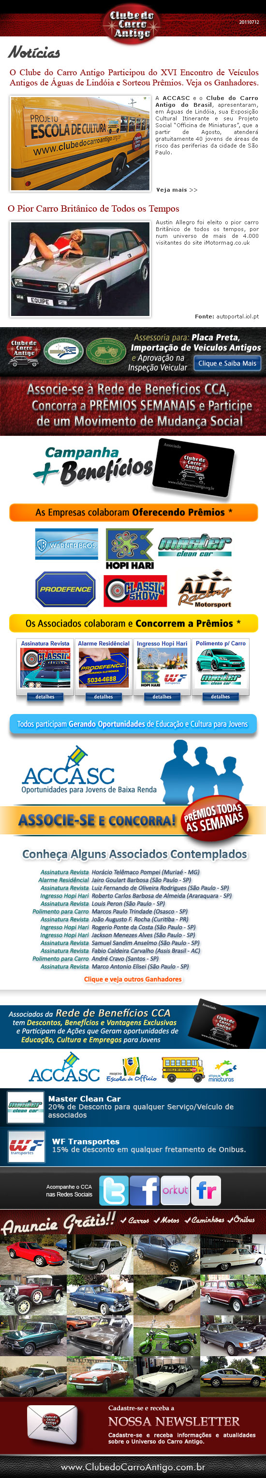 Projeto Escola de Cultura no XVI Encontro de Veículos Antigos em Águas de Lindóia