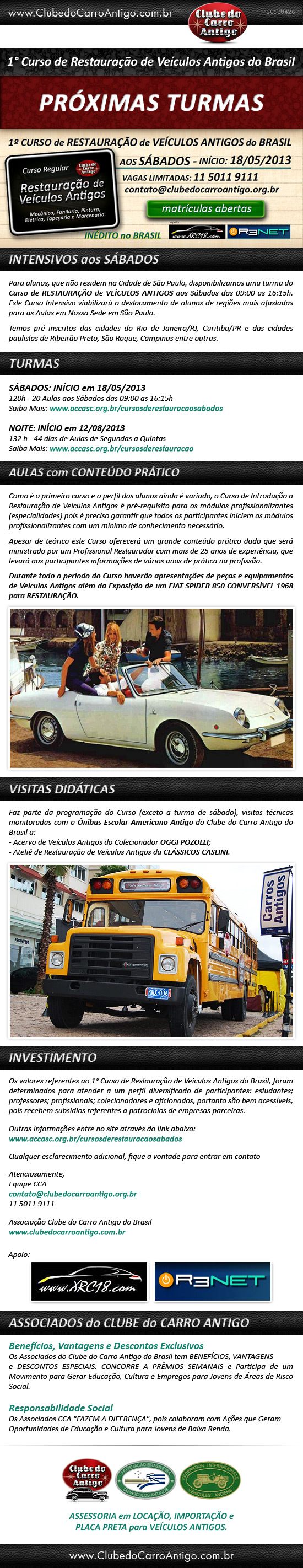 1° Curso de Restauração de Veículos Antigos do Brasil